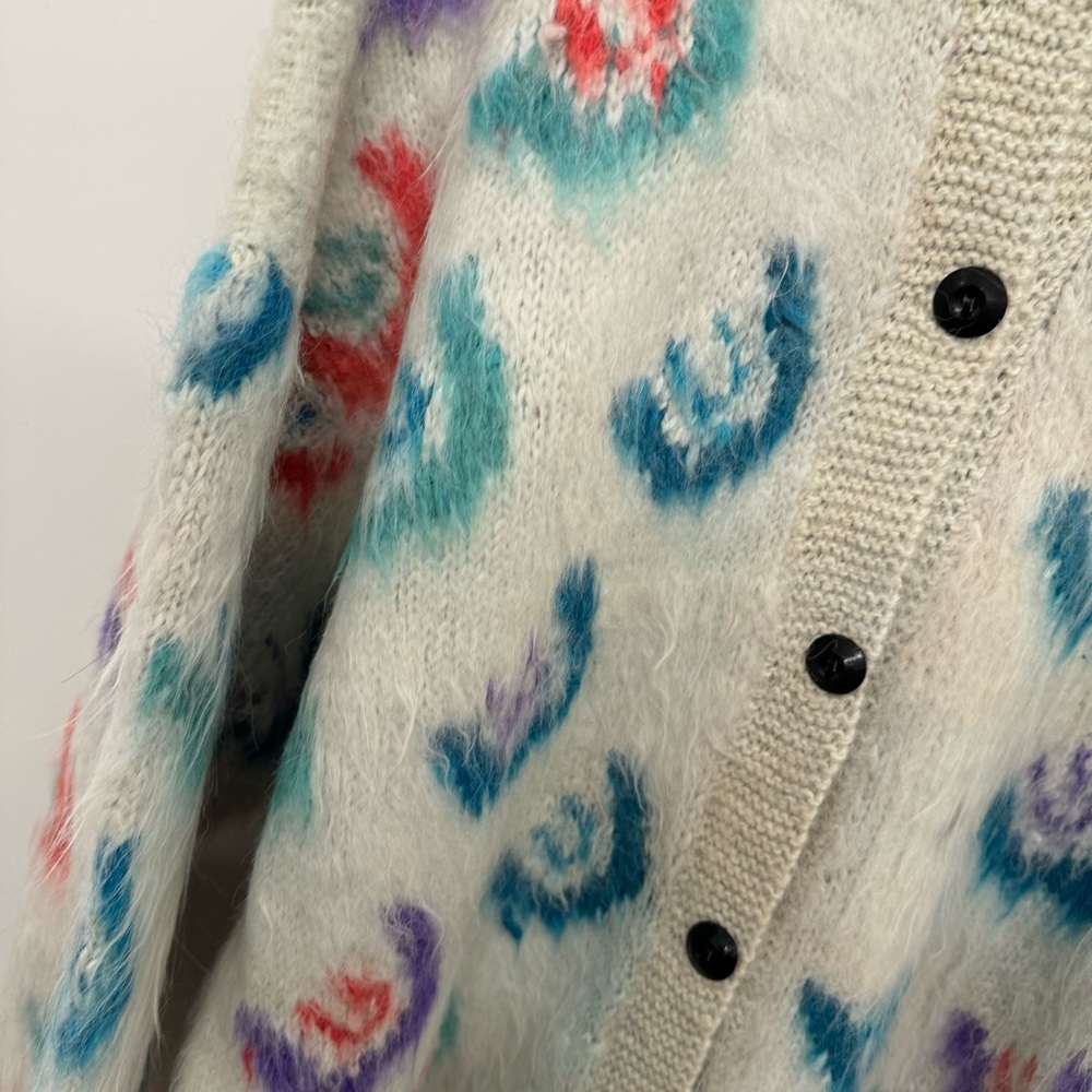 100% Alpaca Wool Patterned Button Down Cardigan S… - image 2